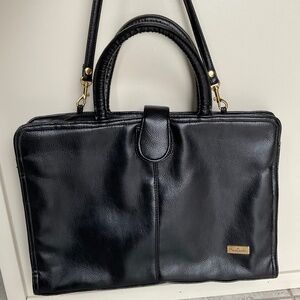 Pierre Cardin Genuine Leather Black Hand Bag - Laptop Office Bag